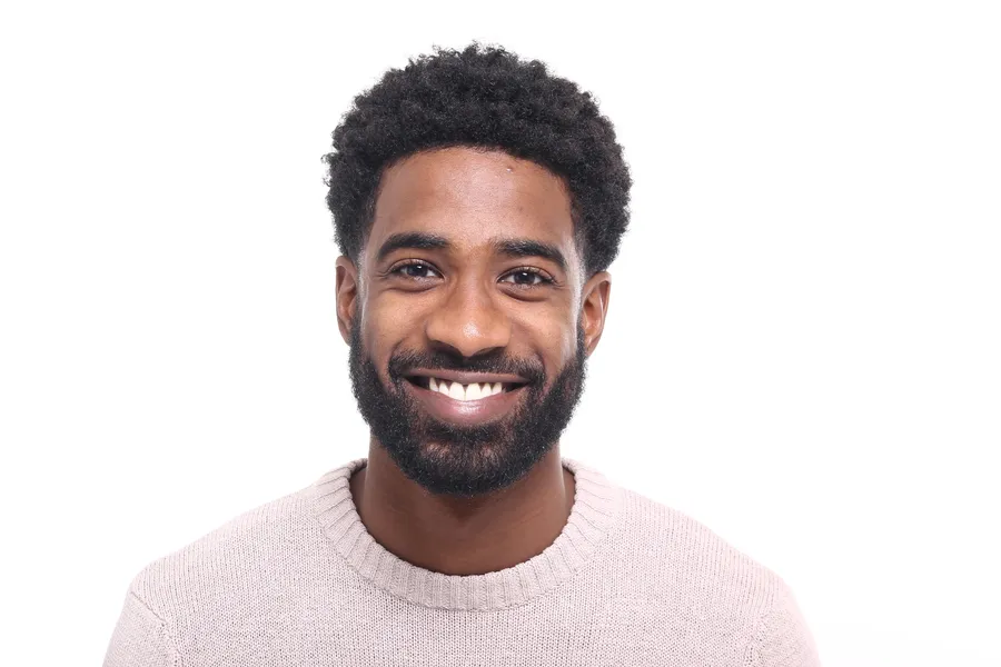Man with a confident, natural-looking smile
